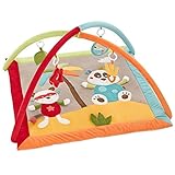 Fehn 067316 3-D-Activity-Decke Jungle Heroes / Spielbogen mit 4 abnehmbaren Spielzeugen für Babys Spiel & Spaß von Geburt an / Maße: 85x85 cm